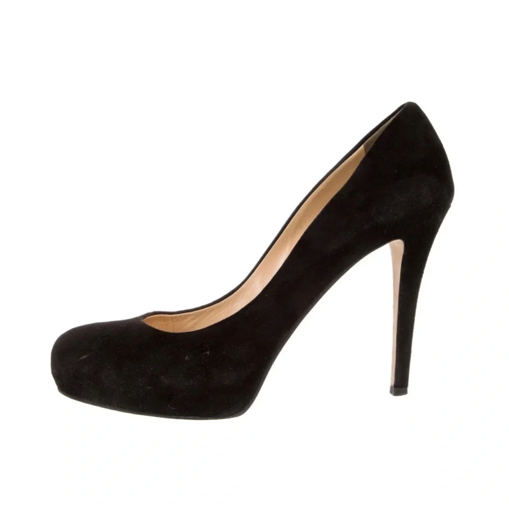 Kate Spade New York Suede‎ Round Toe Pumps in Black Size 7.5